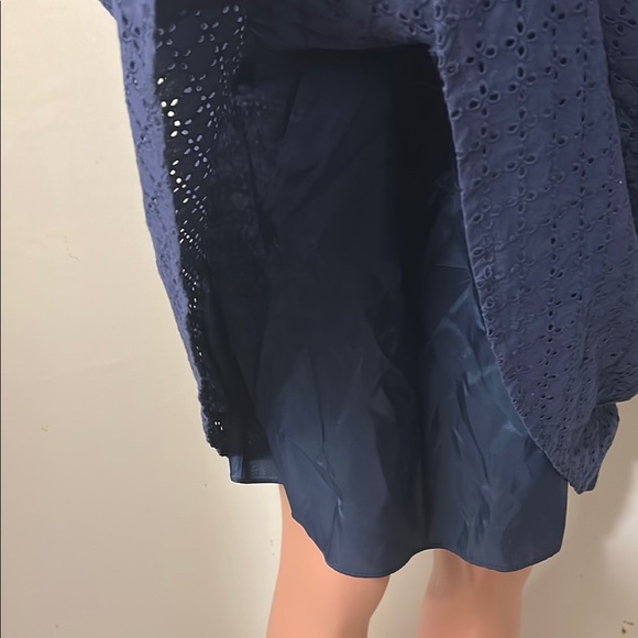 Donna Morgan Women’s Fit & Flare Dress 100%Cotton Belted Eyelet Lace Lined Sz 14 - Picture 4 of 14